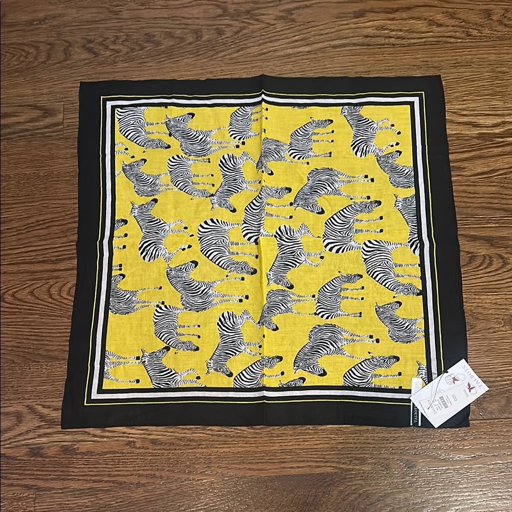 Yellow and Black Zebra Print Scarf
